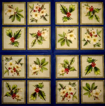 045 Weihnachten Blumen - 3-lagig (creme) - Ihr